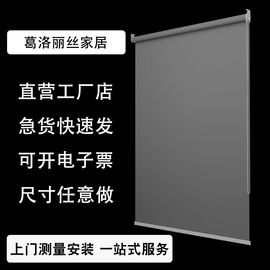 定制办公会议室展厅门卫遮阳窗帘商铺手拉式工程卷帘隔热防晒全遮