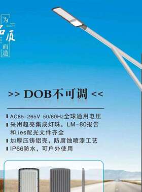 DOB线性LED路灯头50W100W200庭院户外防水超亮220V宽电压挑臂灯头