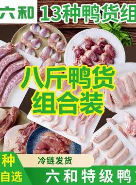 六和生鲜鸭货组合装冷冻鸭脖鸭头鸭肫鸭翅根鸭腿急冻卤味八斤