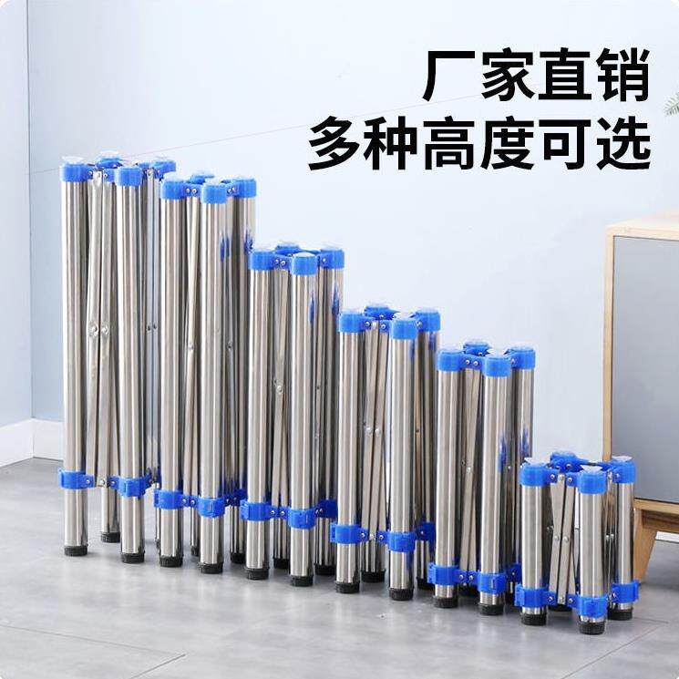 桌架子桌腿可折叠支架不锈钢桌脚铁艺加厚桌子腿伸缩架子餐桌脚架