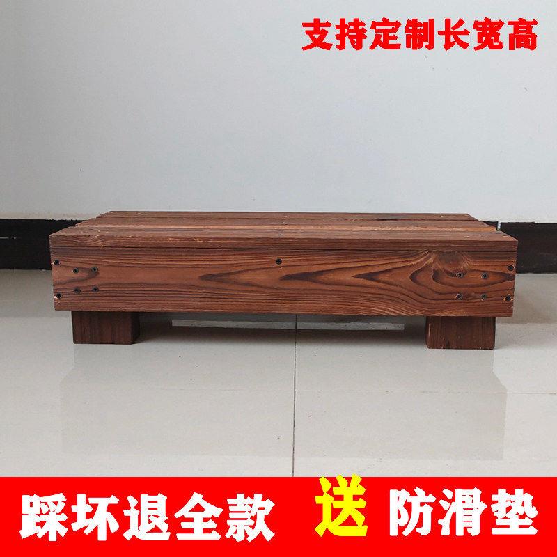 实木台阶脚踏凳粗腿板厨房增高阳台踏步楼梯办公室踩脚凳鱼缸置物