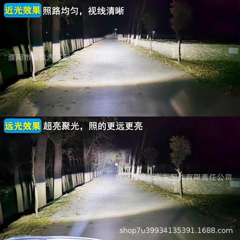 上汽红岩杰狮杰卡大灯总成改装led超亮双透镜C100c500m500前照灯图片