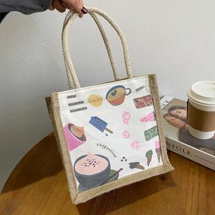 上班拎包帆布24新款手提包出门杂收纳包迷你托特包