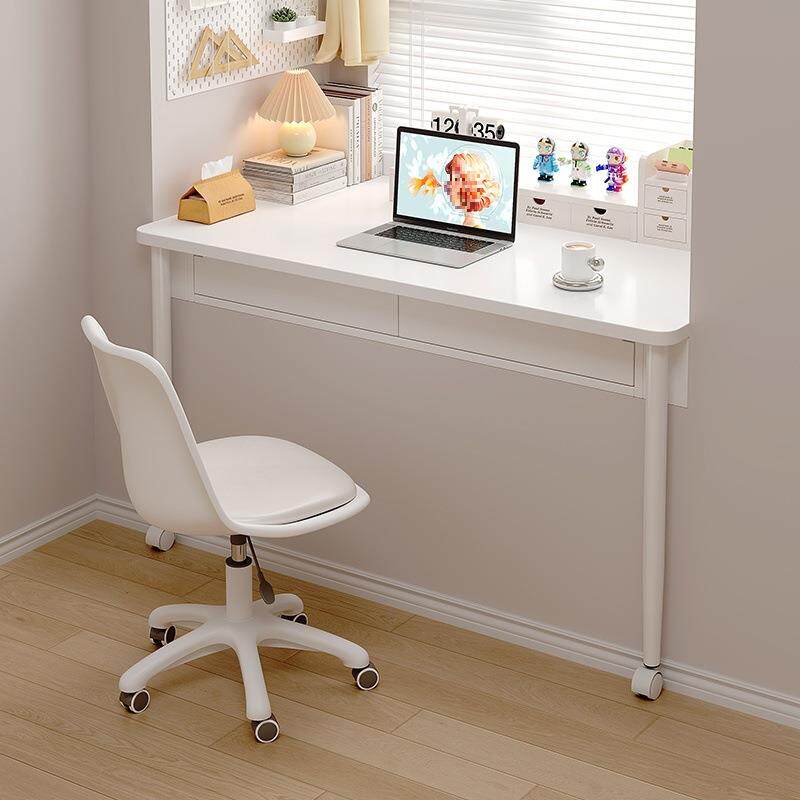 飘窗可伸缩书桌儿童卧室简约家用制学习桌电脑桌带滑轨带jω
