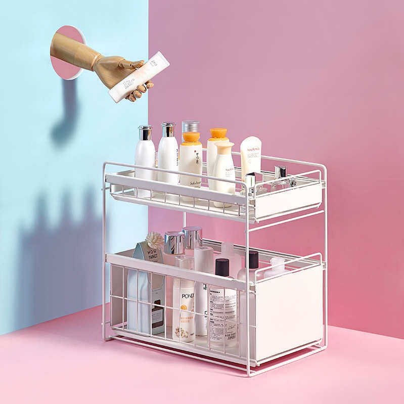 小号厨房下水槽推拉篮 免打孔收纳双层整理架 多用途内置收纳篮,厨房/烹饪用具,厨房抽屉置物架,淘宝优惠券,粉丝福利购,淘宝优惠卷