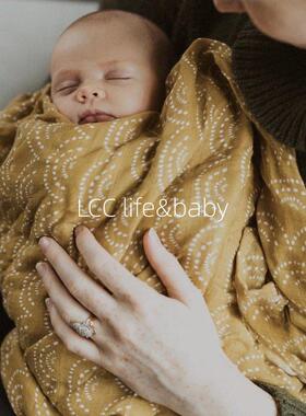 北欧cribsheet竹棉双层纱布棉包巾婴儿抱被宝宝盖毯新生儿襁褓巾