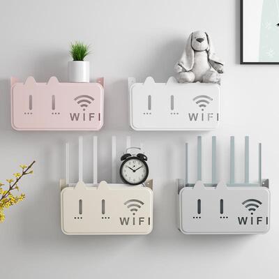 Wireless WiFi TV Set-Top Box Router Storage Shelf Wall-Mount
