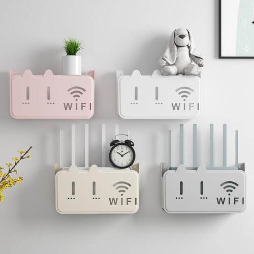 Wireless WiFi TV Set-Top Box Router Storage Shelf Wall-Mount