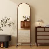 中古风动全实木可移全身镜家见描述一用志书储物体落旋转地穿衣镜