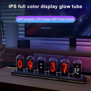 Analog Nixie Tube Glows Color IPS Clock RGB Screen DIY LED