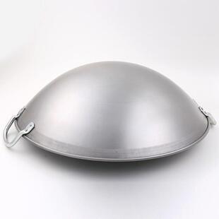 麦大厨商用电磁炉专用炒锅单柄双耳不锈钢铁锅大马勺40/45CM/50CM