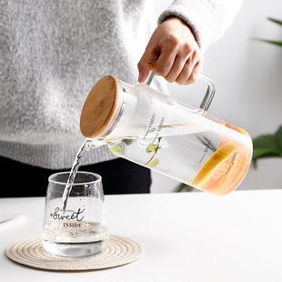 Water Pot Glass 1500ML Resistant Cold Heat Tea Nordic