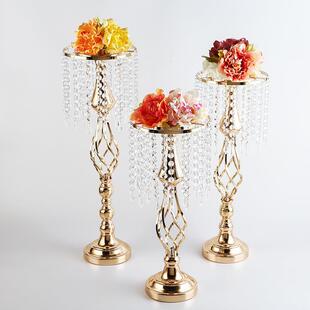 饰品 水晶路引婚庆道具创意麻花金属装 酒店西餐厅T台摆件 欧式 新款