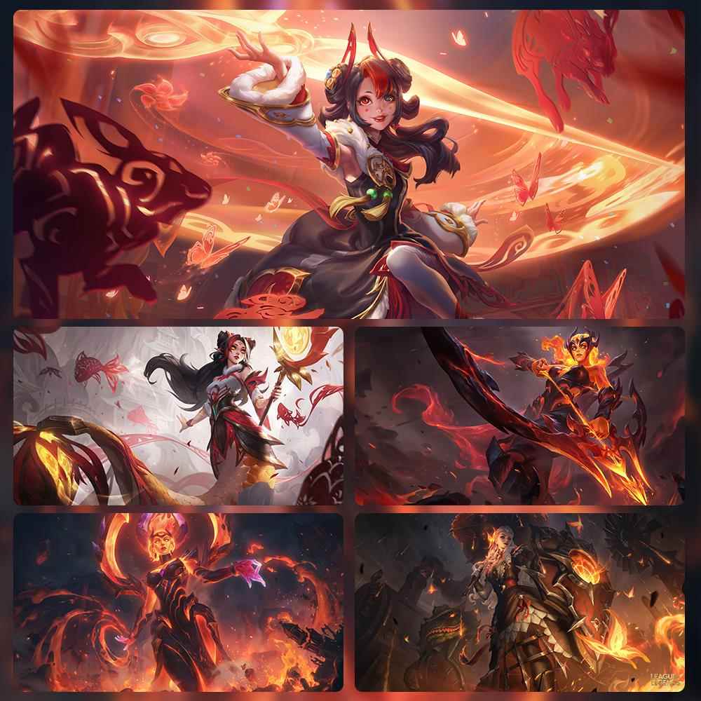 英雄联盟阿狸超大鼠标垫电竞新款高级感游戏加厚锁边防滑动漫桌垫