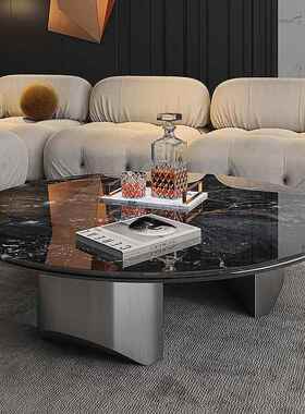 客厅家用石茶几THH超晶石简奢约现极代202新款5圆形轻奢简