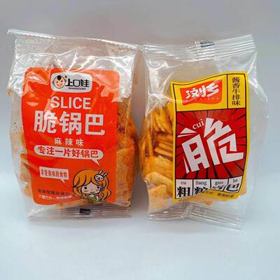 上口娃麻辣脆锅巴手工花椒锅巴浏乡酱香牛排味脆杂粮锅巴休闲 零