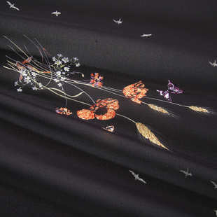 纺印花秀涤纶时装 加工花卉雪纺走欧美2018布料新款 雪珠面料女装 款