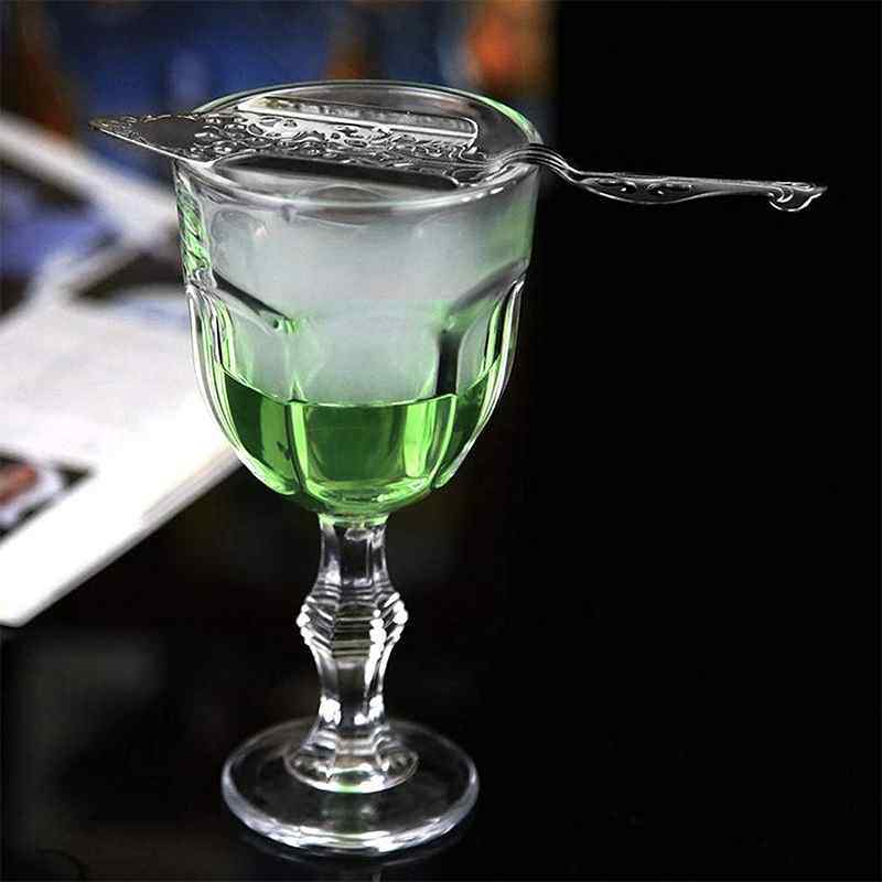 Фильтр для льда Бесплатная доставка из нержавеющей стали классический скелет абсента, ложки горько ложка из нержавеющей стали бар инструмент ложкой шумовкой ложкой ликер ложка ликер бесплатная доставка