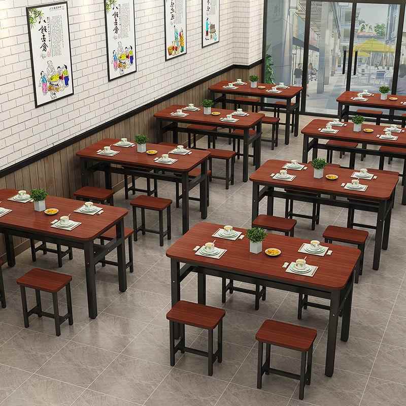 .餐桌椅餐饮快餐厅面馆小吃早餐合饭吃饭长桌店子1商用组方形经济