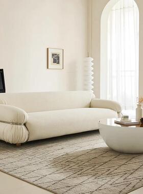 意式极简白沙A746发古复古客厅设计师轻奢三人艺小中户型直皮排色