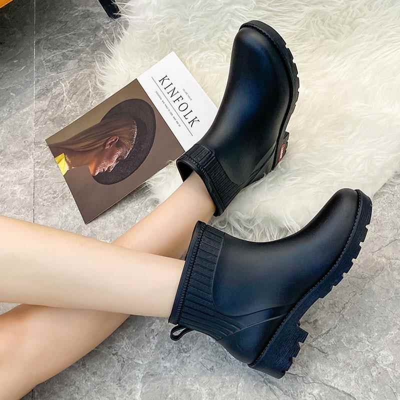 2024新款雨鞋女加绒时尚室外穿短筒胶鞋防水鞋防滑雨靴耐磨厨房鞋