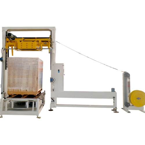 新款现货全自动穿箭打包机自动上断膜缠绕机厂家穿剑式打包捆扎机