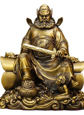 铜钟馗神像摆件天师钟馗升官发财坐钟馗家居客厅黄铜装饰品送礼