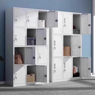 钢制宿舍简易衣柜衣物收纳柜单门更衣柜铁皮柜宿舍带锁员工储物柜