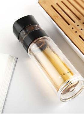 贝洛可-玻璃杯 BK024 高硼硅双层玻璃 隔热加厚 茶水分离冷饮