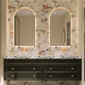 北欧拱门形浴室镜卫生间壁挂镜子卫生间镜子梳妆台发光镜子装 饰镜