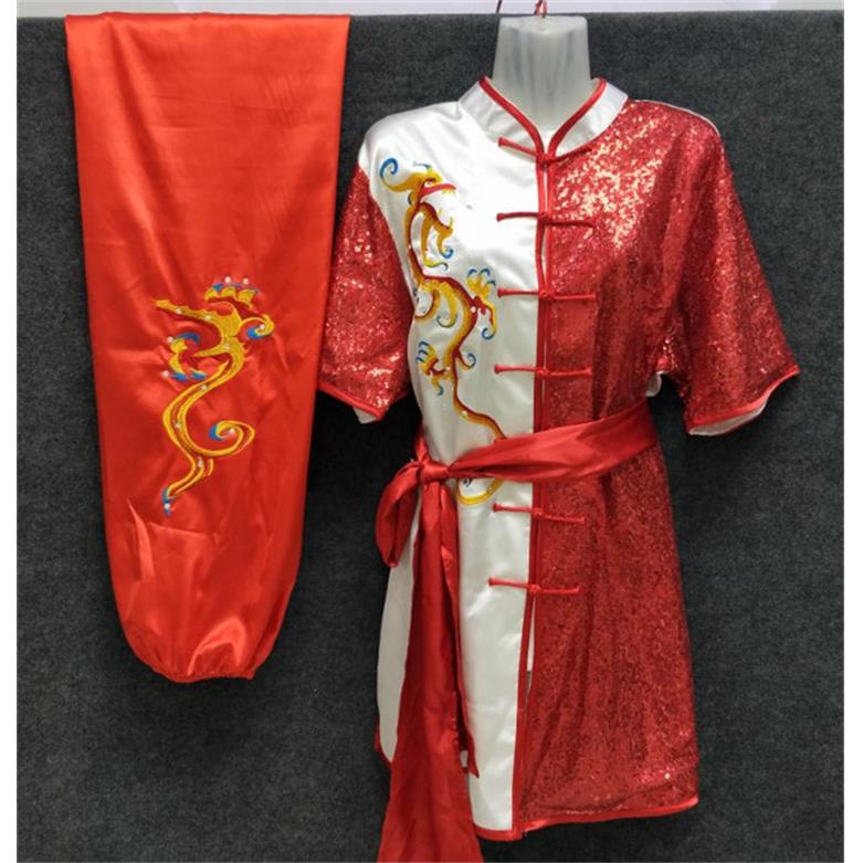 正品武术服花装刺绣龙男女儿童武术表演服成南人服比赛服拳练功服