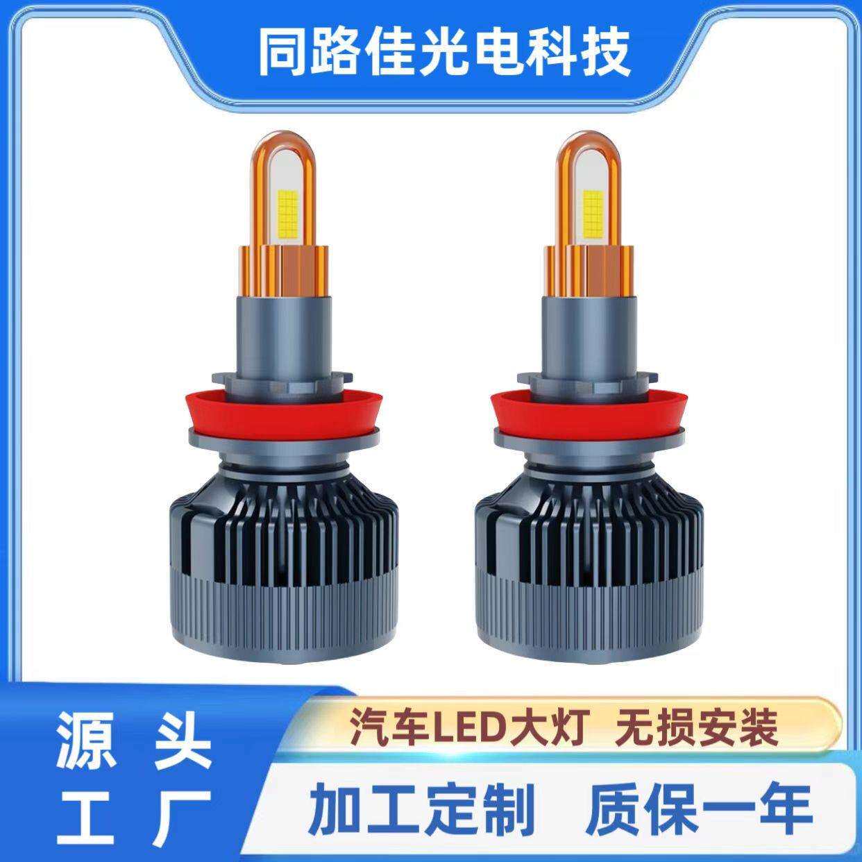 大功率100W 10铜管36颗灯珠超亮汽车LED大灯聚光24V货