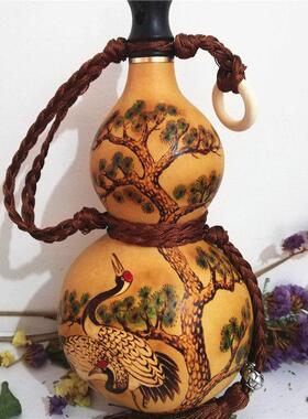 蜂蜡防渗随身烙画 画墨刻酒壶收藏彩绘装水天然酒葫芦手工艺品摆