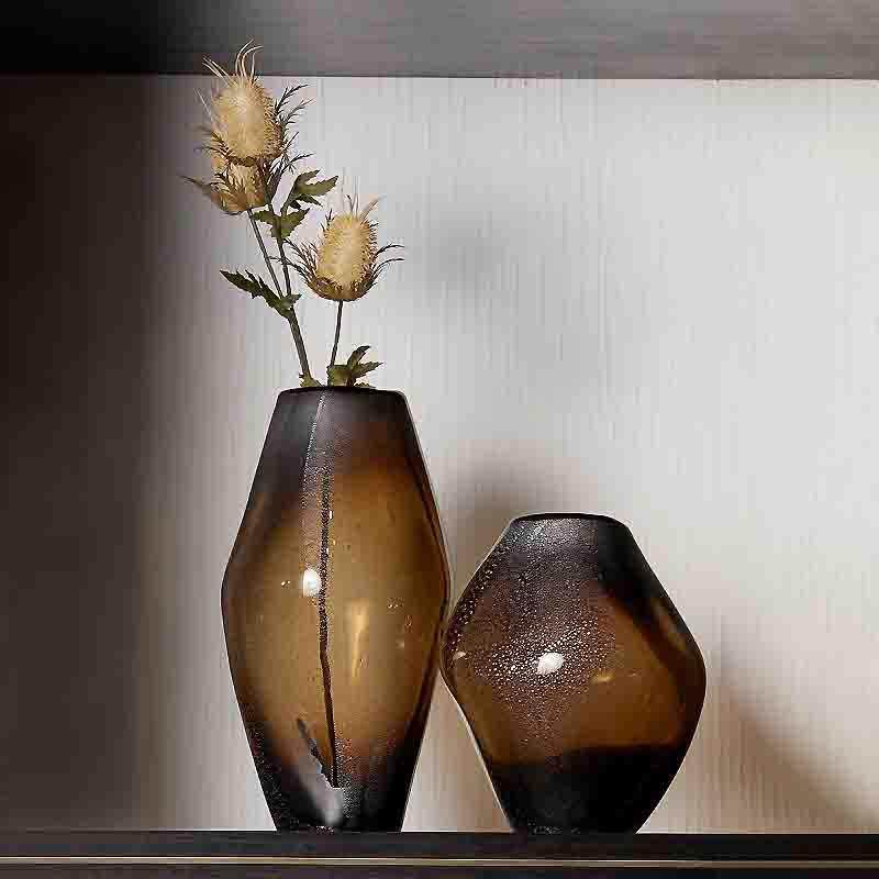 轻奢琉璃琥珀色玻璃花瓶摆件简约家居样板间客厅桌面插花花器异形,纺织面料/辅料/配套,纺织机械配件,淘宝优惠券,粉丝福利购,淘宝优惠卷