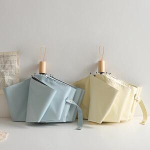 现货三折素色遮阳伞骨防晒防紫外线太阳伞女广告礼品折叠晴雨伞