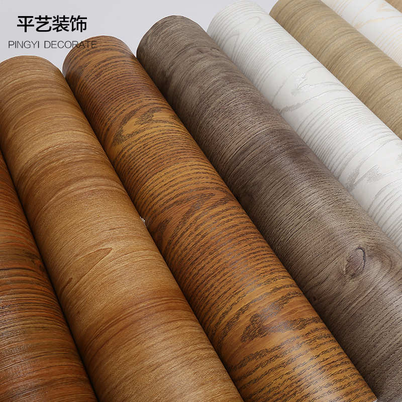 家具翻新贴纸柜子衣橱柜贴纸门贴加厚防水自粘墙纸白木纹波音软片