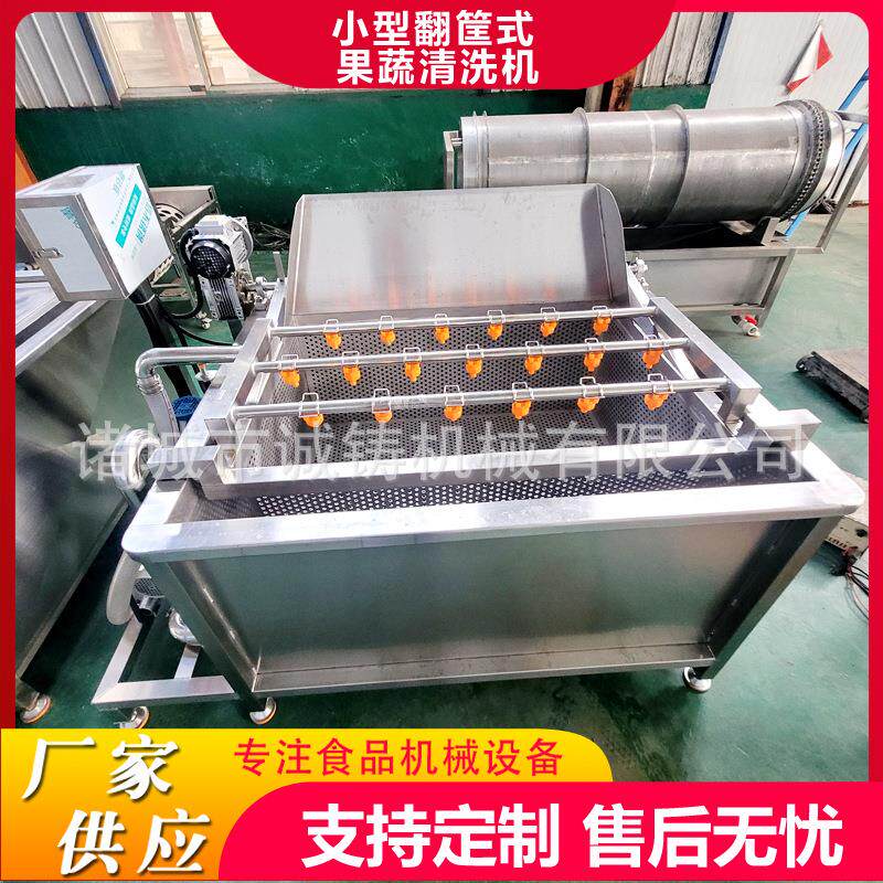 小型翻筐式果蔬气泡清洗机净菜加工多功能清洗机食品包装袋清洗机