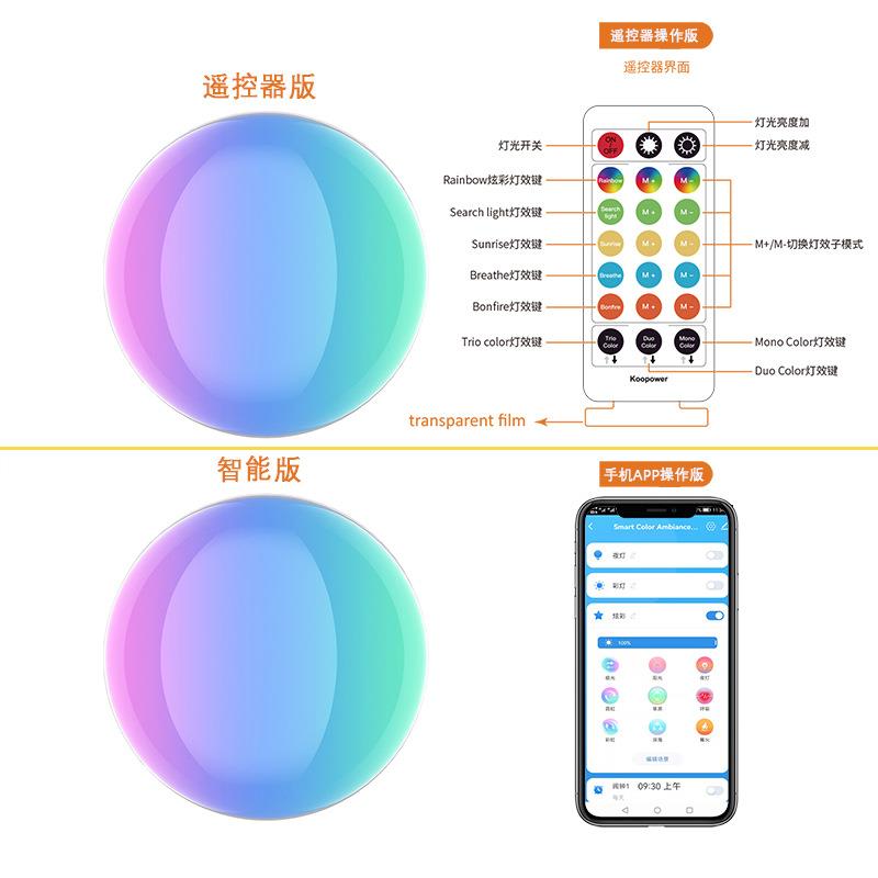 LED彩色氛围装饰灯RGB幻彩拍照气氛灯室内七彩小台灯床头小夜灯