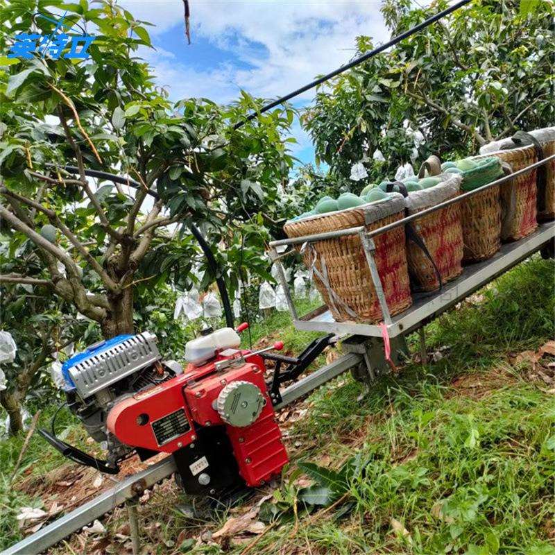 农用果园山区轨道车农用载货爬山运输车山地果园物资搬运车