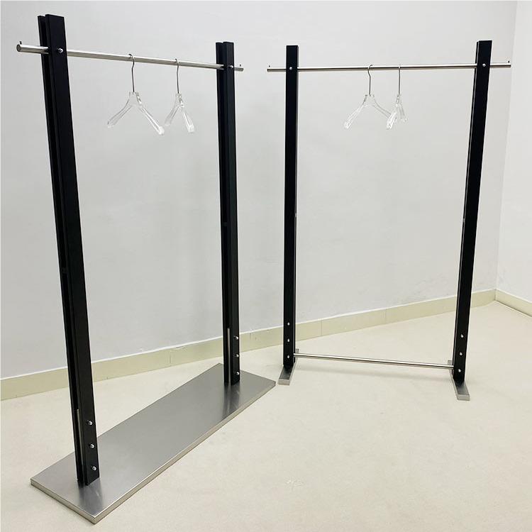 服装店展示架黑色中架岛落地式衣架女装专不锈DK-73878用钢挂侧挂