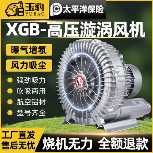 大功率高压漩涡通风机强力工业鼓风机旋涡式气泵罗茨涡轮鱼塘增氧