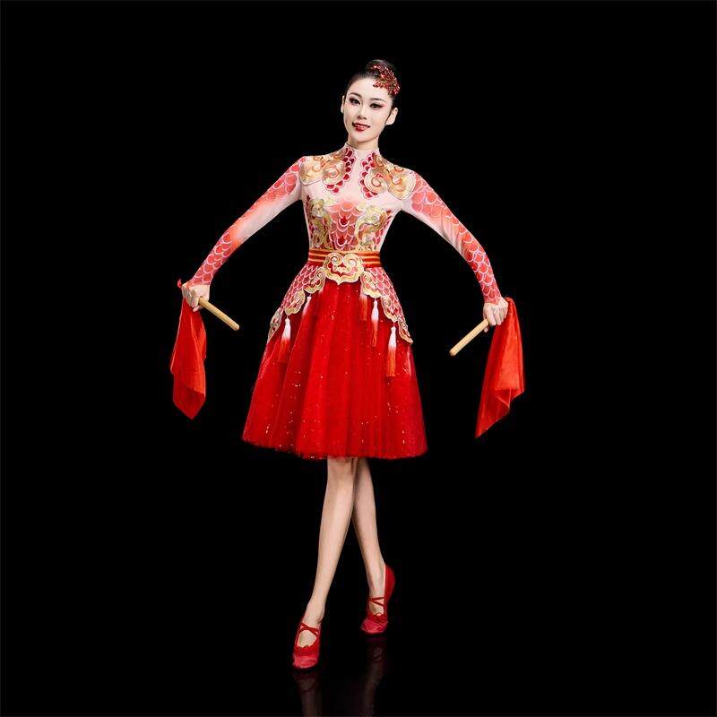 新款新鼓服装男装女表演服装人成舞中式民族蹈服舞龙舞狮腰鼓秧歌