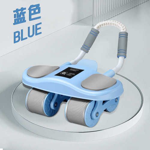 家庭腹腹男士撑腹卷智能健自动肘四轮轮健身器材器健练回弹腹