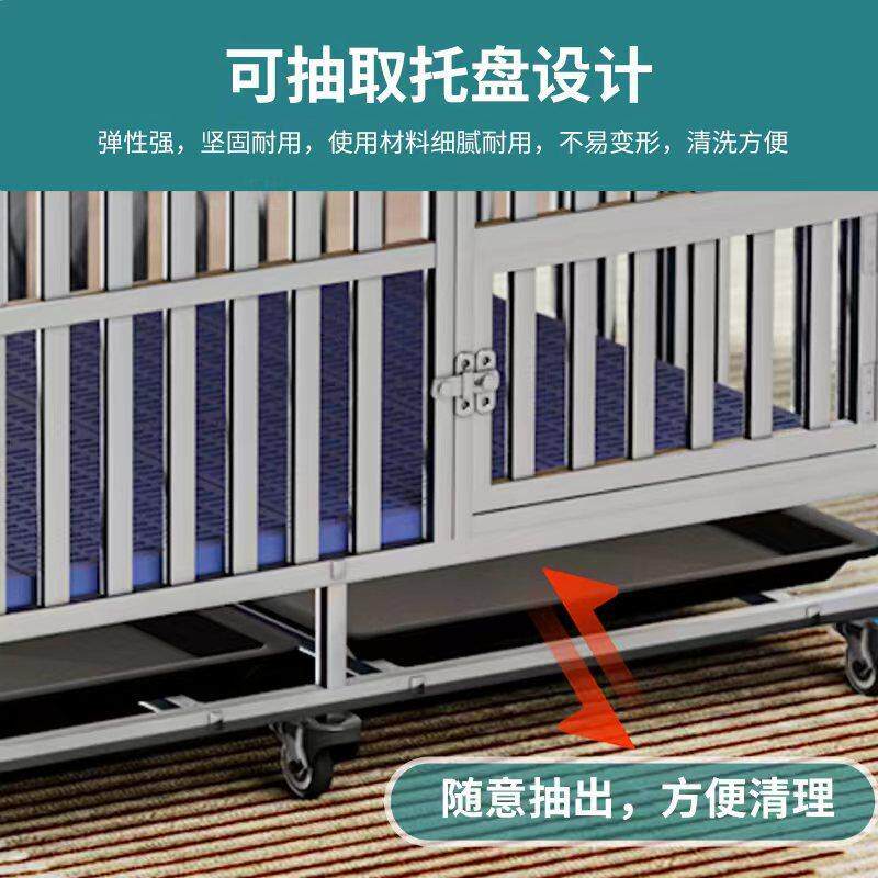 狗笼子不锈钢可折叠中大型犬室内室外方管宠物窝方管加粗金毛狗窝