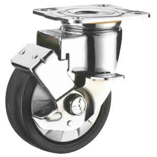 662 100 SUPO向荣4寸带边刹车PA尼龙工业万向脚轮C05S 01C