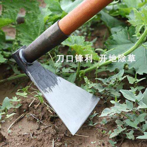 锄头种菜家用锰钢带把除草专用锄草神器挖土地多功能农用老式挖笋