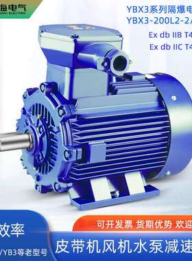上海上电电机YBX3-200L2-2/37kW380V非煤矿防爆电机BT4CT4