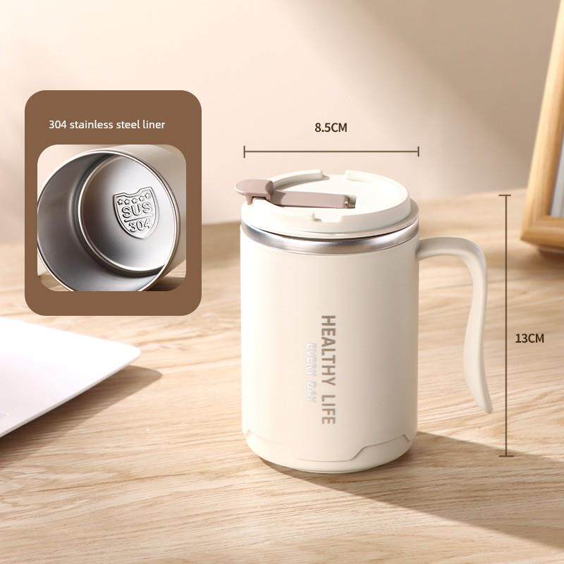 【直饮304马克杯】一杯多饮马克杯家用公专用北欧奶油色双层防摔