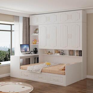 斯堪 纳维亚无障碍豪华榻榻米衣柜床集成小公寓组合床家用多功能