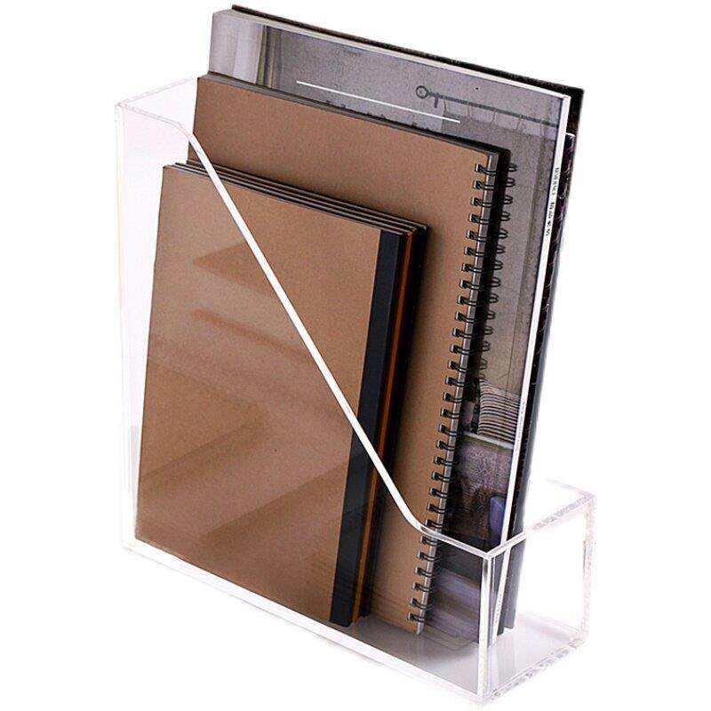 桌面亚克力办公室文件栏文件夹收纳架文件筐一格立式文件格文件架